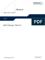 Mark Scheme (Results) Summer 2007: GCE O Biology (7040/01)