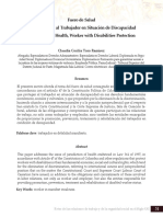 Fuero de Salud Una Protección Al Trabajador Con Discapacidad.