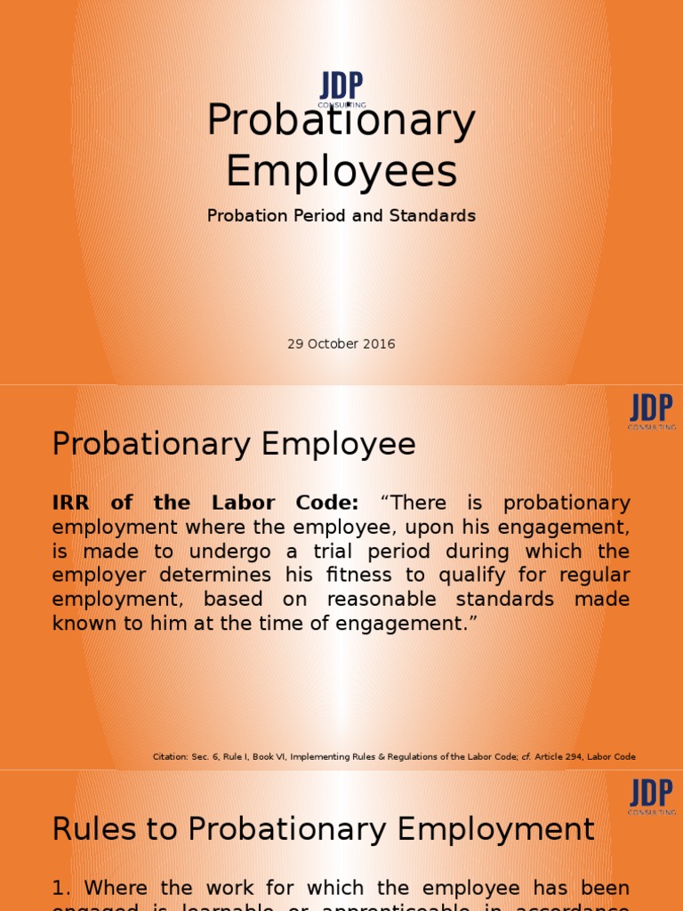 probationary employeesprobation period and standards Employment Trade Union
