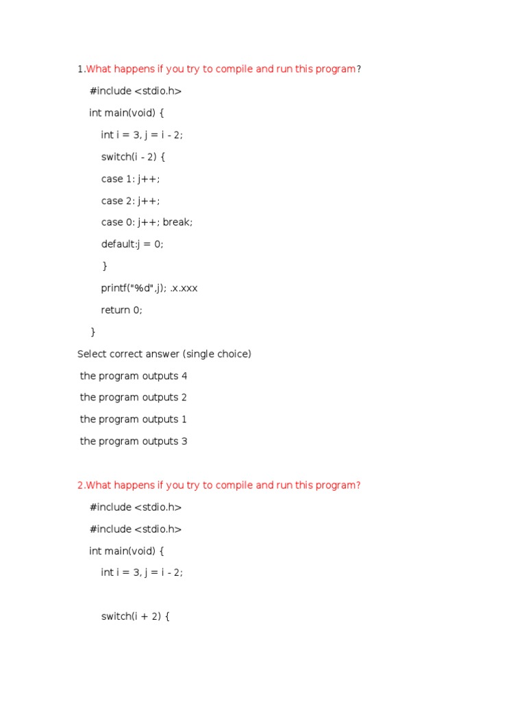 What Happens If You Try To Compile and Run This Program | Download Free ...