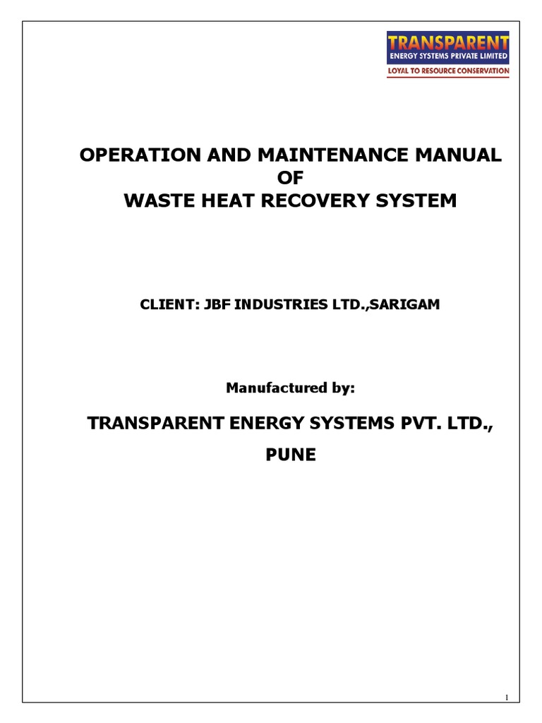 Whrs Manual | PDF | Valve | Boiler