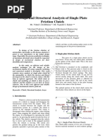 Ijert Ijert: Design and Structural Analysis of Single Plate Friction Clutch