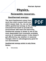 Physics.: Renewable Resources