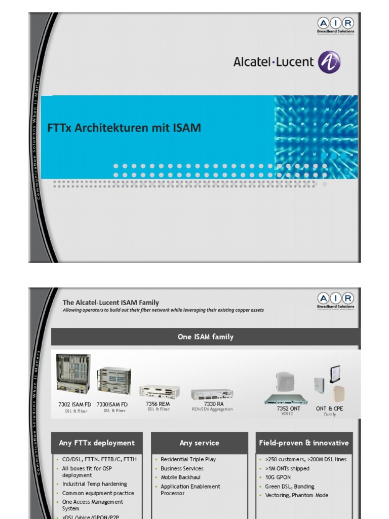 AIR Broadband ISAM Präsentation PDF | PDF | Fiber To The X ...