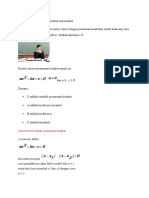 Rumus Fungsi Persamaan Kuadrat Matematika