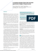 High Intraoperative Inspired Oxygen Does Not Increase Postoperative Supplemental Oxygen Requirements