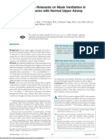 Effects of Muscle Relaxants On Mask Ventilation in Anesthetized Persons With Normal Upper Airway Anatomy