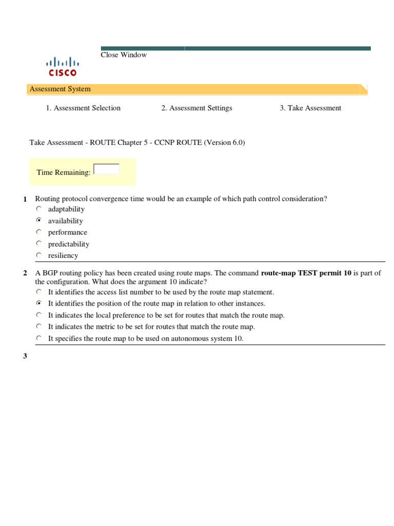 ROUTE Chapter 5 - CCNP ROUTE (Version 6.0) | PDF | Routing | Router ...