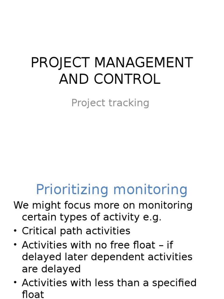 Project Management and Control | PDF