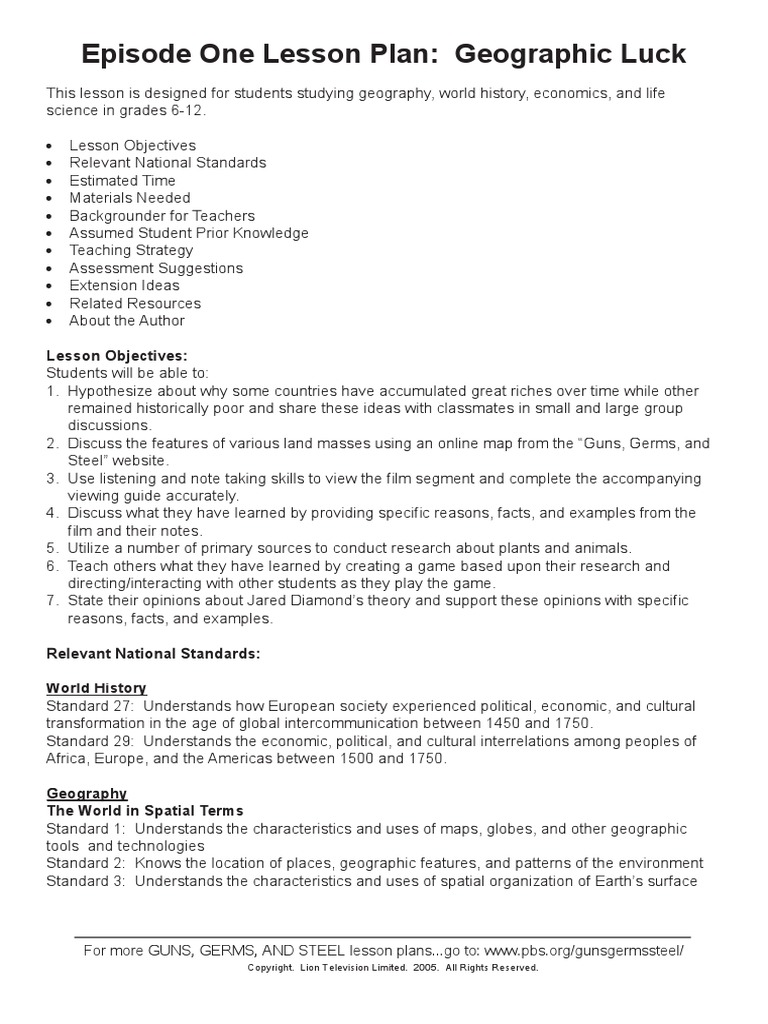 0000lesson1 Geography Lesson Plan