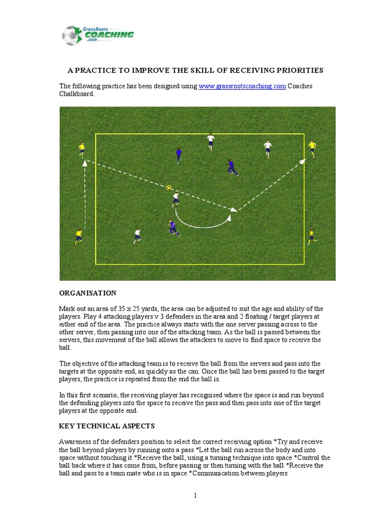 Improve Ball Receiving Skills in Football | PDF | Sports