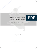 Gastos de guerra Colombia 1964-2016 $179,000 millones