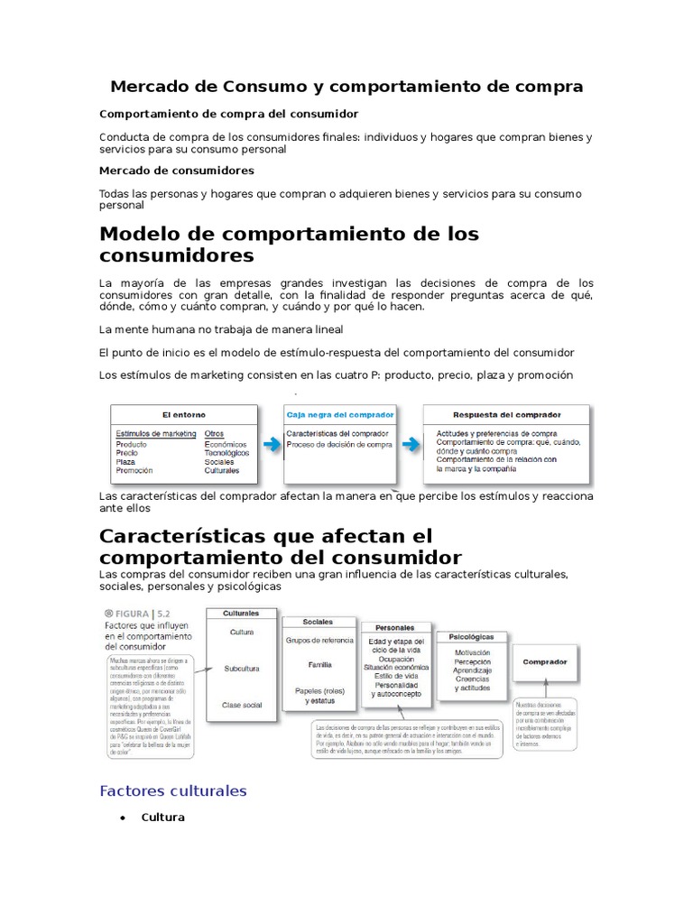 Mercado de Consumo y Comportamiento de Compra | PDF | Los consumidores ...