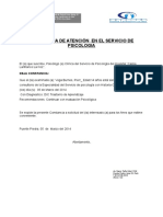 Constancia de Atencion en El Servicio de Psicologia