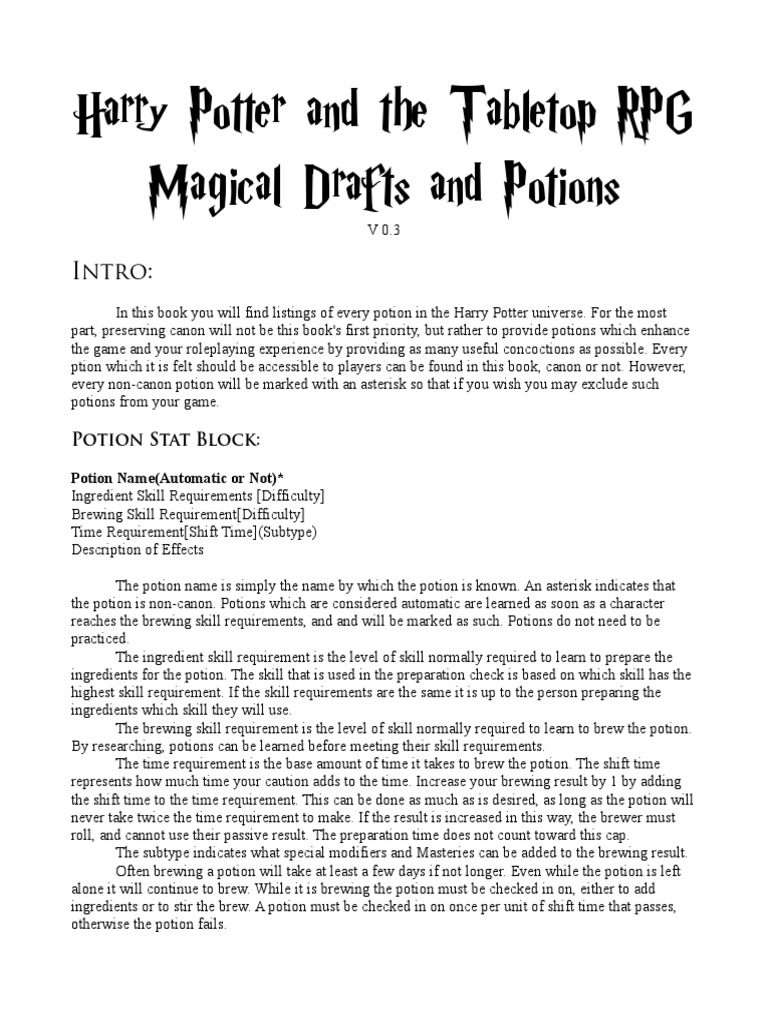 Harry Potter potions: 5 most powerful brews and their ingredients