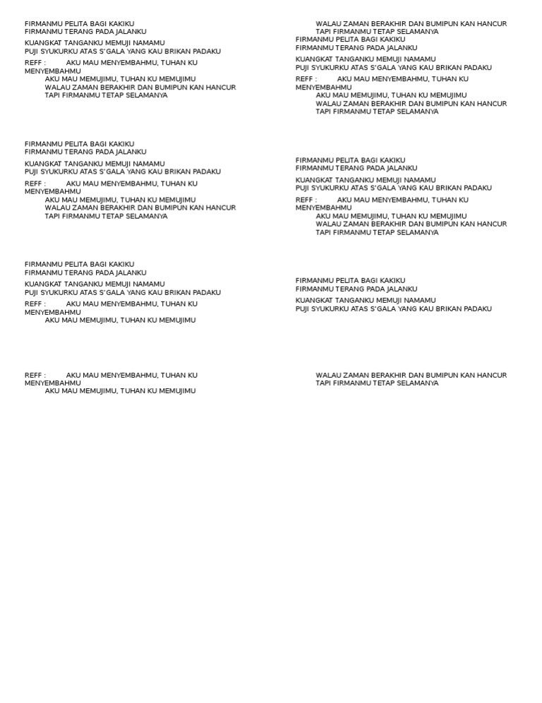 Firmanmu Pelita Bagi Kakiku