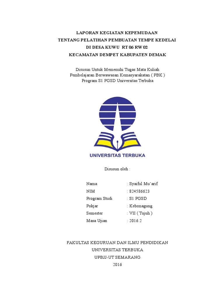 Contoh Laporan Pbk