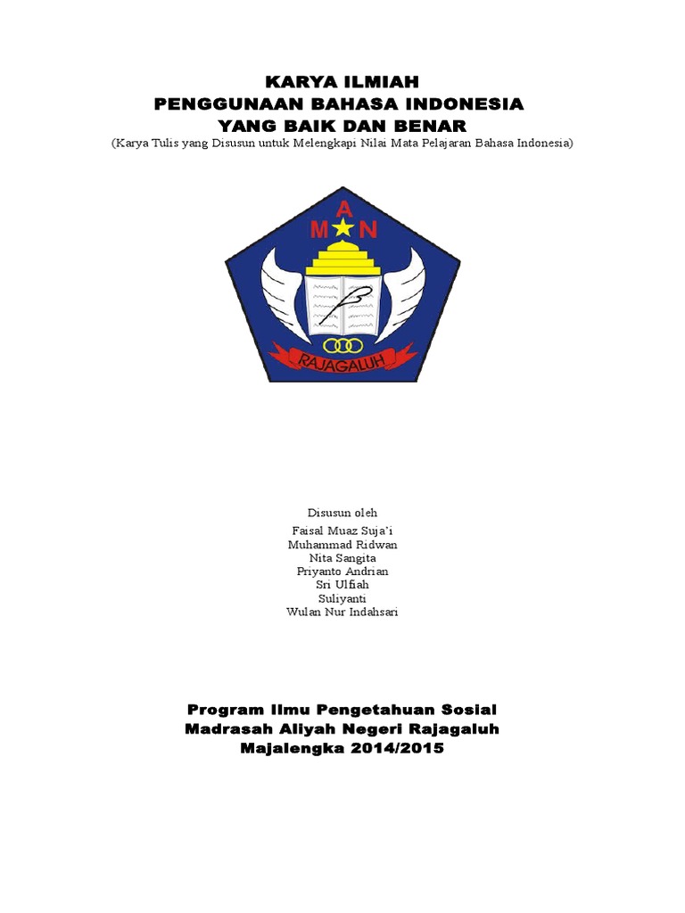 Contoh Karya Tulis Ilmiah Yang Baik Dan Benar Contoh