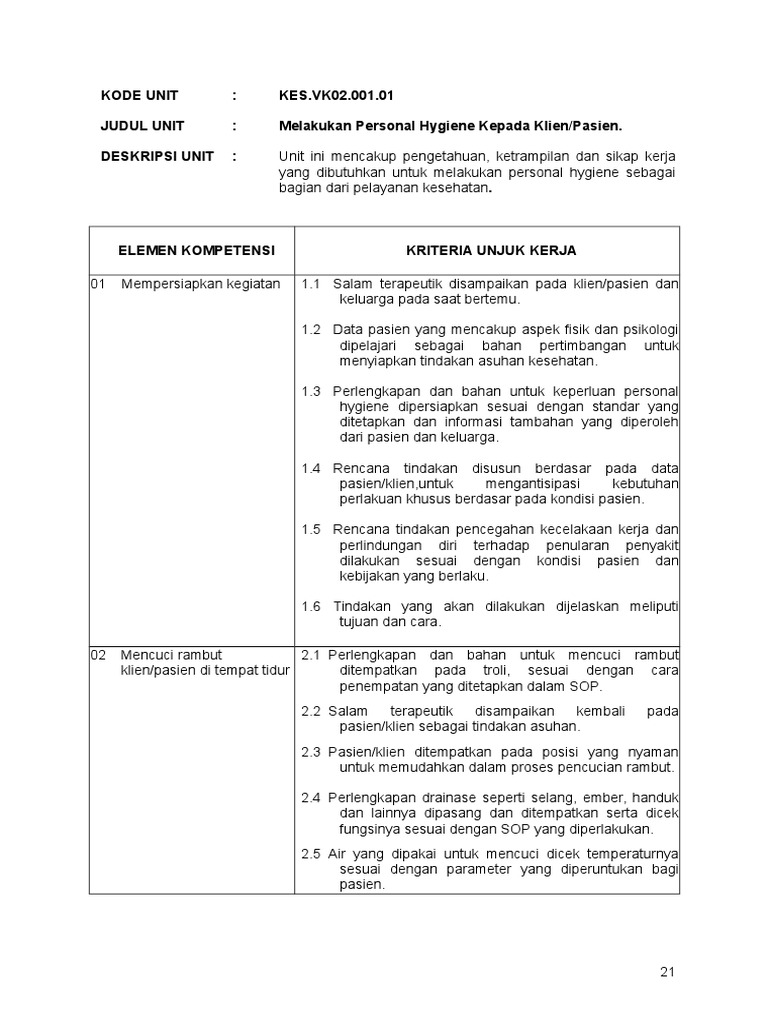 Tindakan Personal Hygiene Pasien | PDF