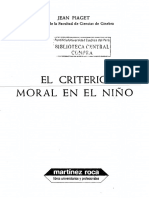 Piage El Criterio Moral en El Nino