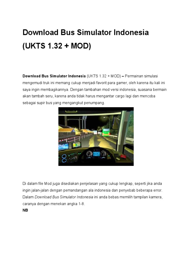 Download Bus Simulator Indonesia Mod PDF