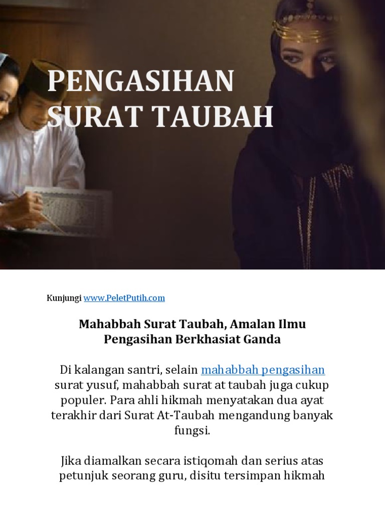 Amalan Pengasihan Mahabbah Surat Taubah Pengasihan Tingkat Tinggi Penakluk Wanita