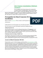 Prerequisites For Diesel Generator DG Set Installations