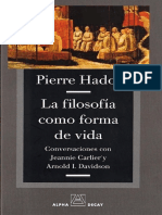 Pierre Hadot La Filosofia Como Forma de Vida PDF