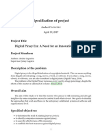 Specification of Project: Project Title Digital Piracy Era: A Need For An Innovative Approach Project Members