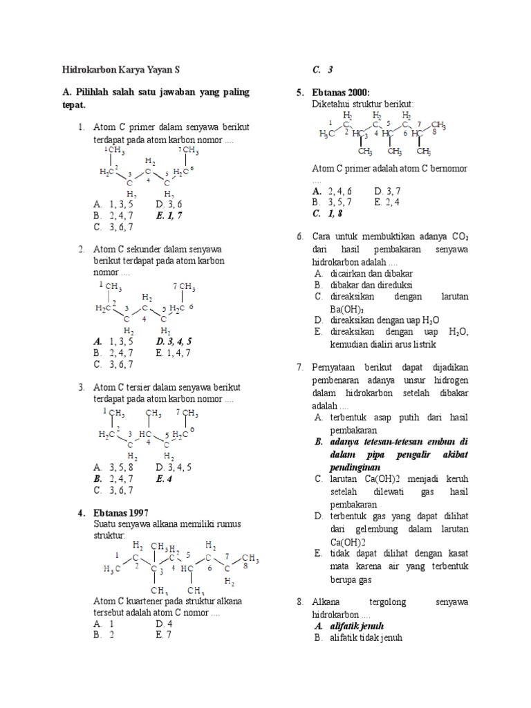 Alkana Tergolong Senyawa Hidrokarbon Masnurul