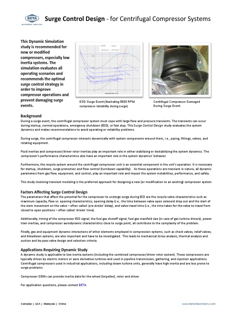 Surge Control Dynamic Simulation Centrifugal Comp | PDF | Gas ...