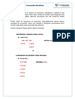 Lista de Exercicios Conversoes Binarias - FAC PDF