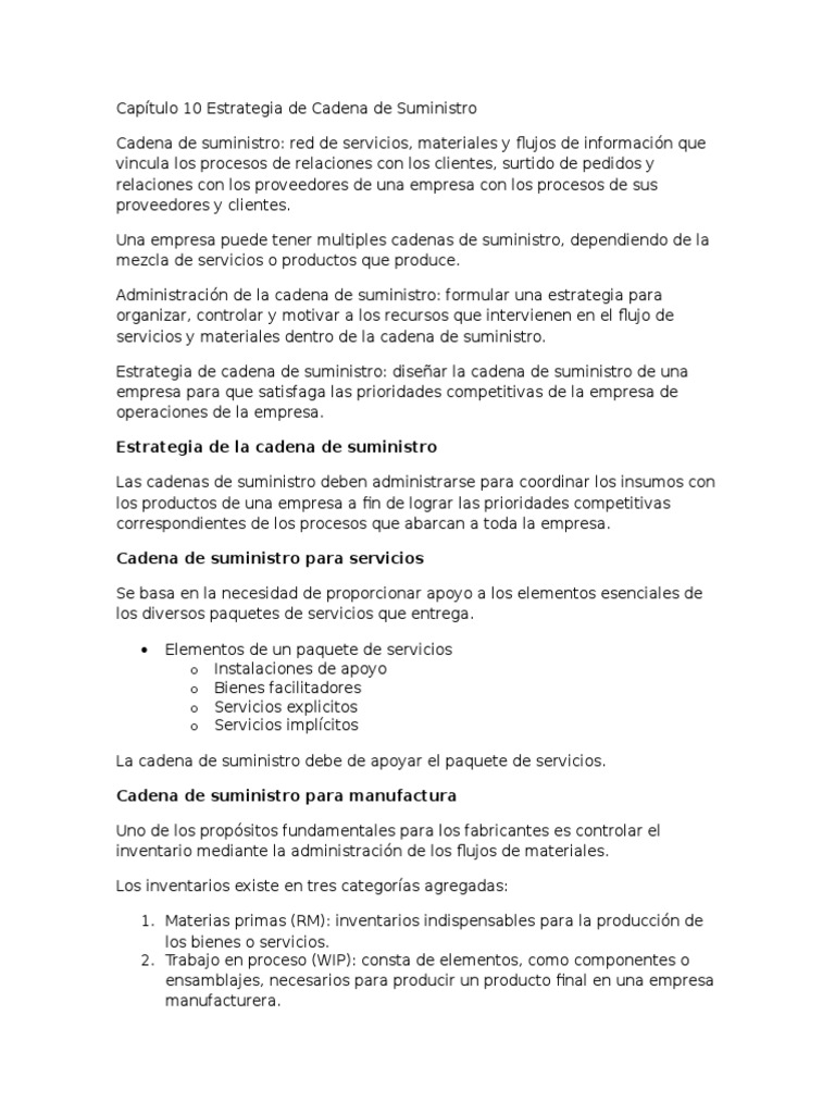 Estrategia de Cadena de Suministro | PDF | Inventario | Distribución ...