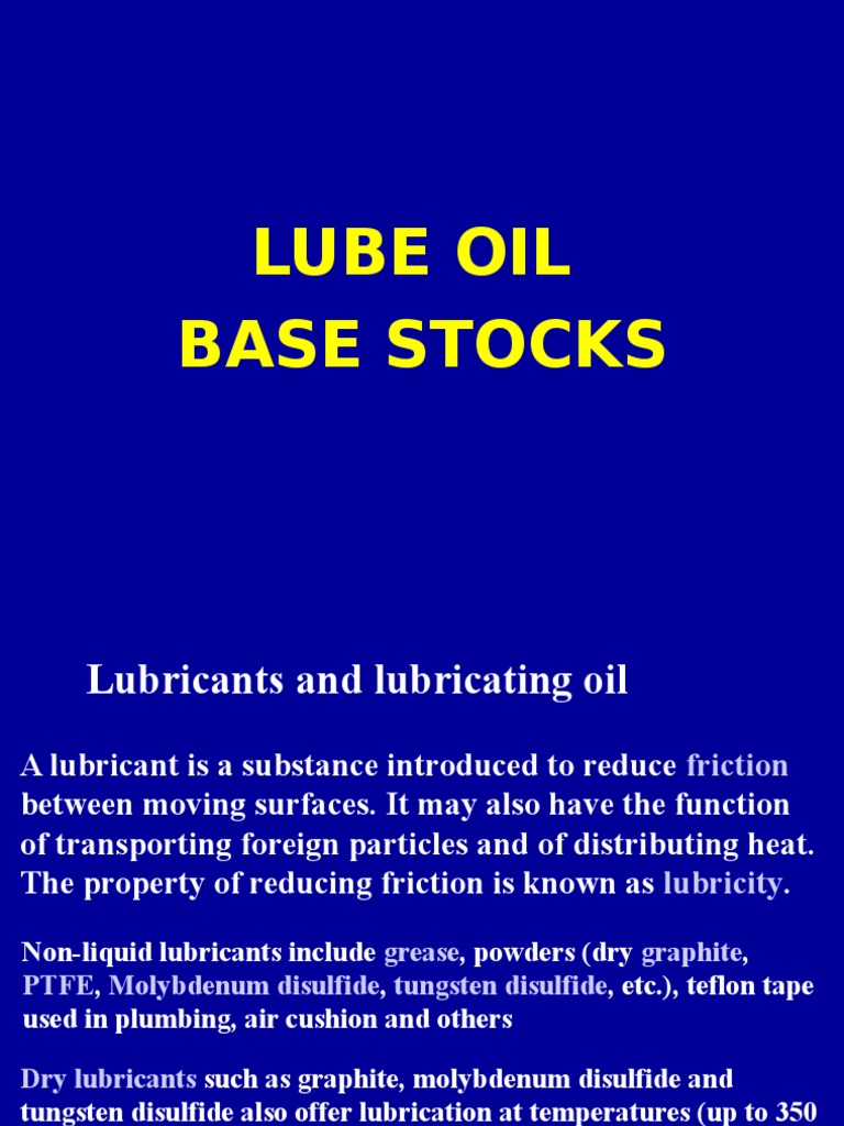 Lube Base Stock Lubricant Motor Oil