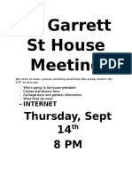 30 Garrett ST House Meeting