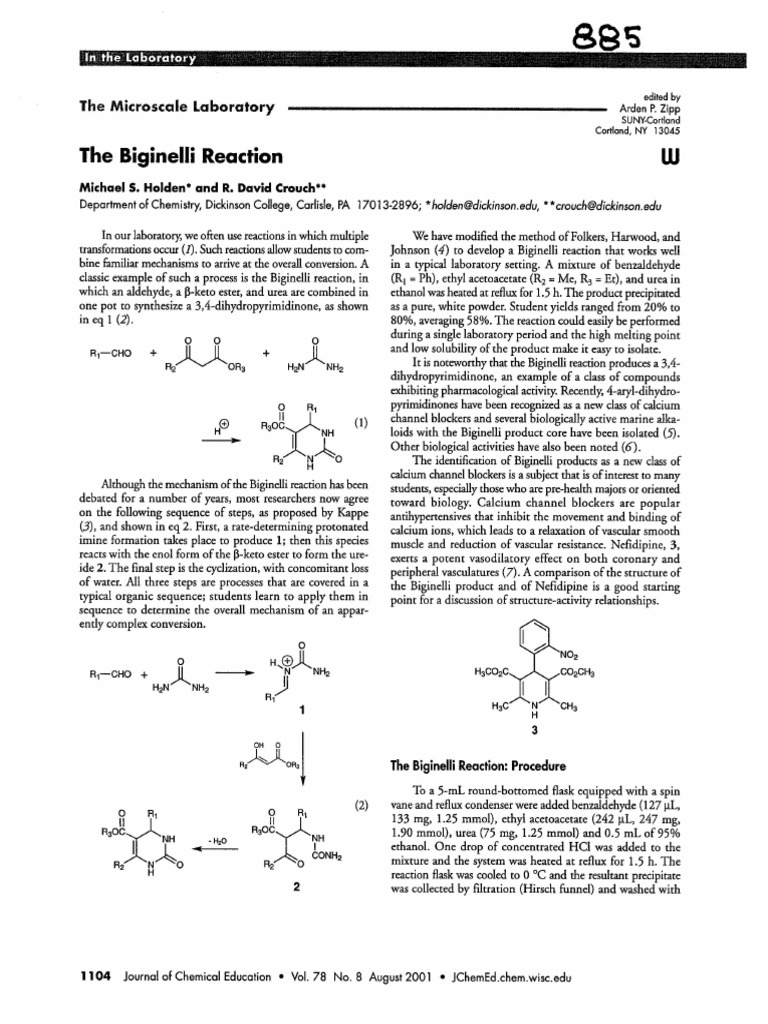 Reaccion de Biginelli PDF | PDF
