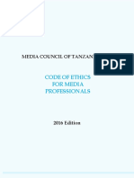 Media Council of Tanzania (MCT) Code of Ethics