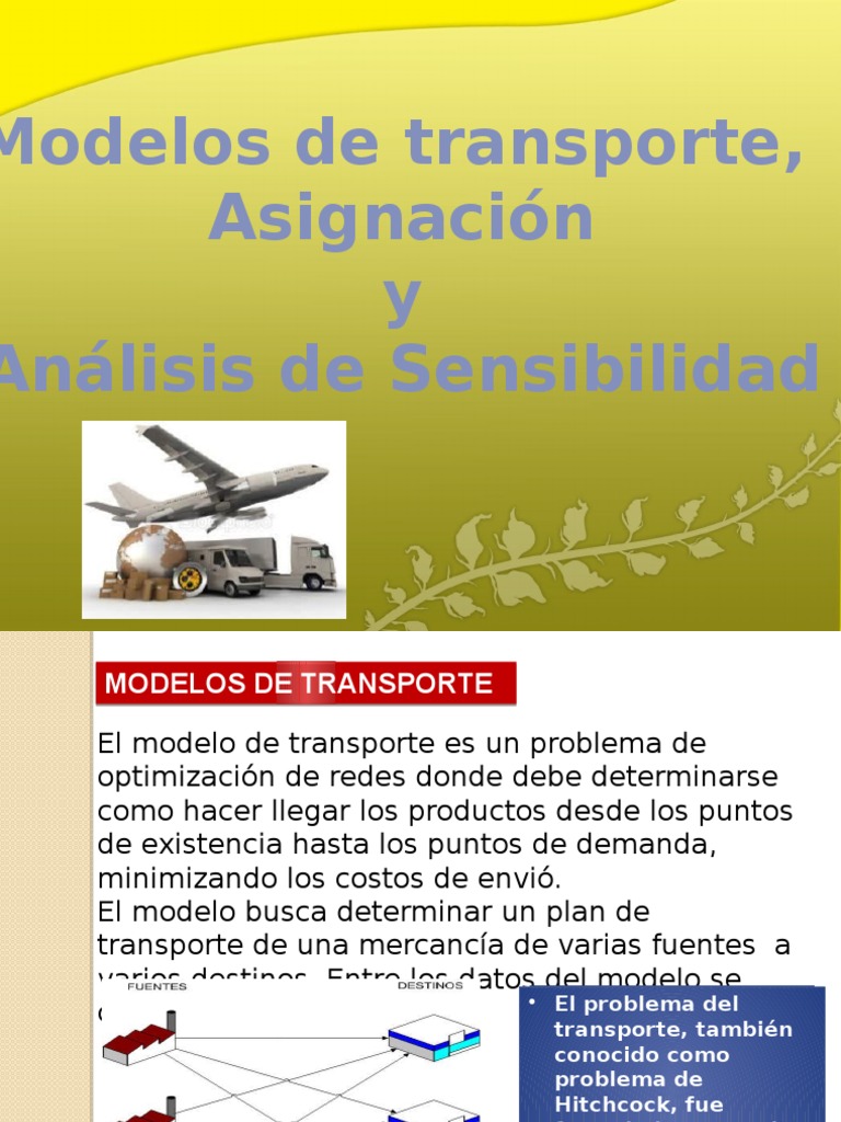 MODELOS de TRANSPORTE y Asignacion y Analis Sensible | PDF | Transporte ...