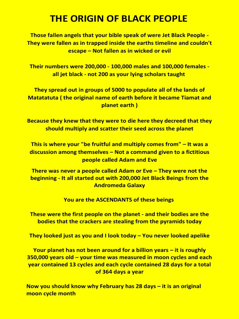 The Origin of Black People | PDF | Adam And Eve | Heaven