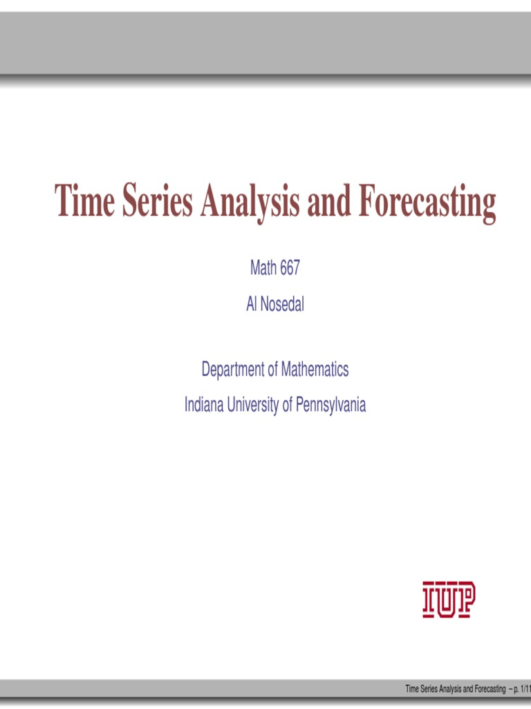 Time Series PDF PDF Time Series Forecasting