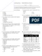 Examen de Matematicas 6º - 3er Perido