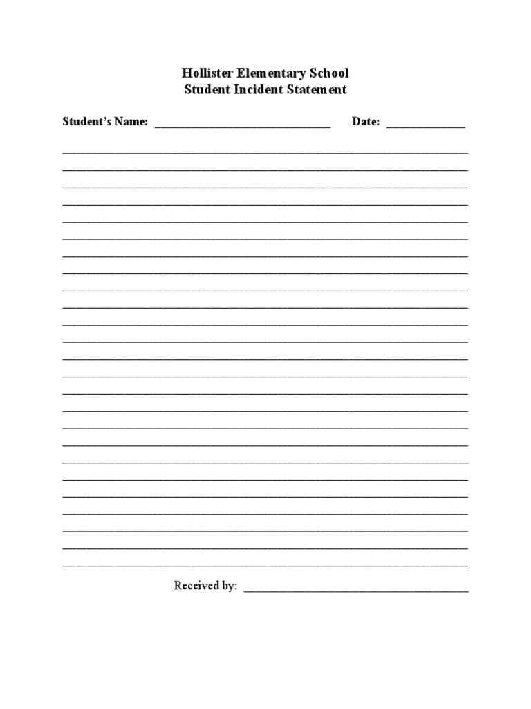 Student Incident Statement | PDF
