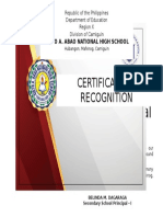 Certificate of Recognition: Philippine National Police