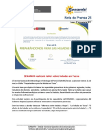 SENAMHI-NP23 - SENAMHI Realizará Taller Sobre Heladas en Tacna PDF