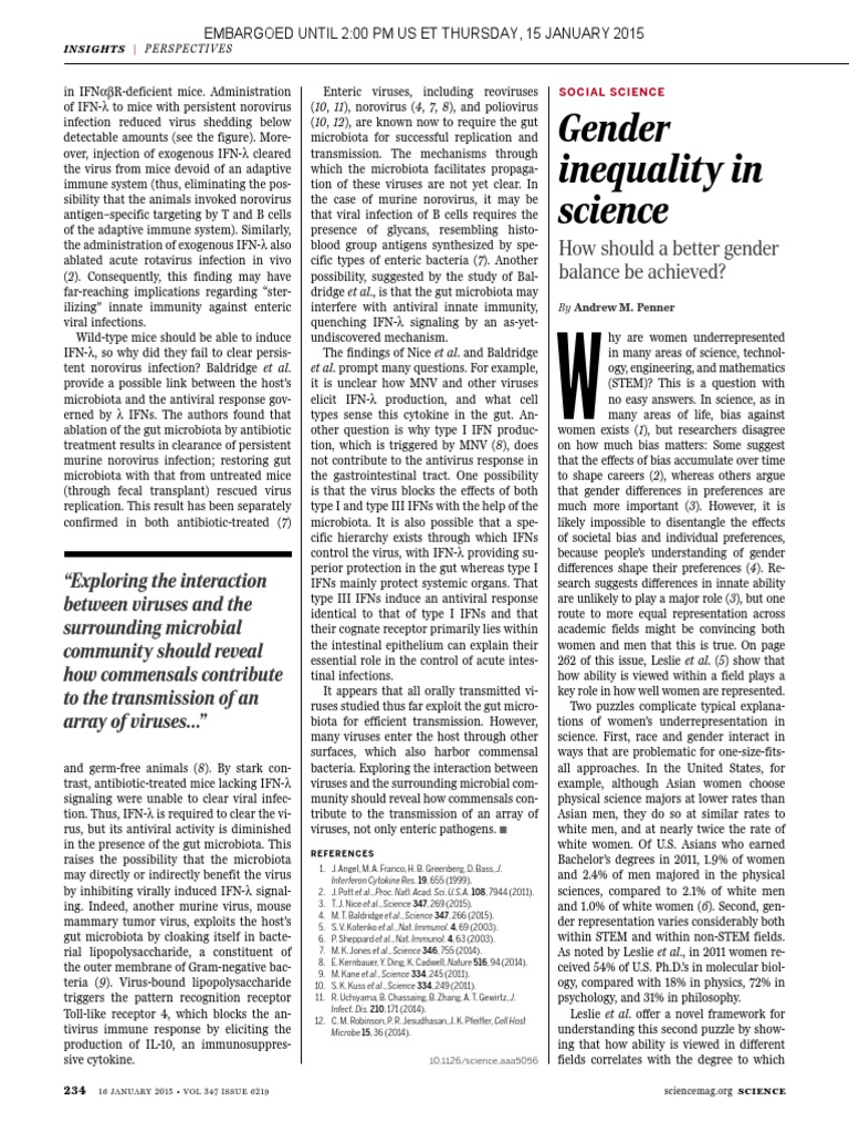 Gender Inequality in STEM Fields | PDF | Gut Flora | Virus