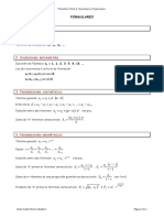 Formulario Tema 6. Sucesiones y Progresiones