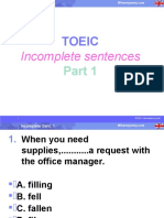 Toeic - Incomplete Sent 1