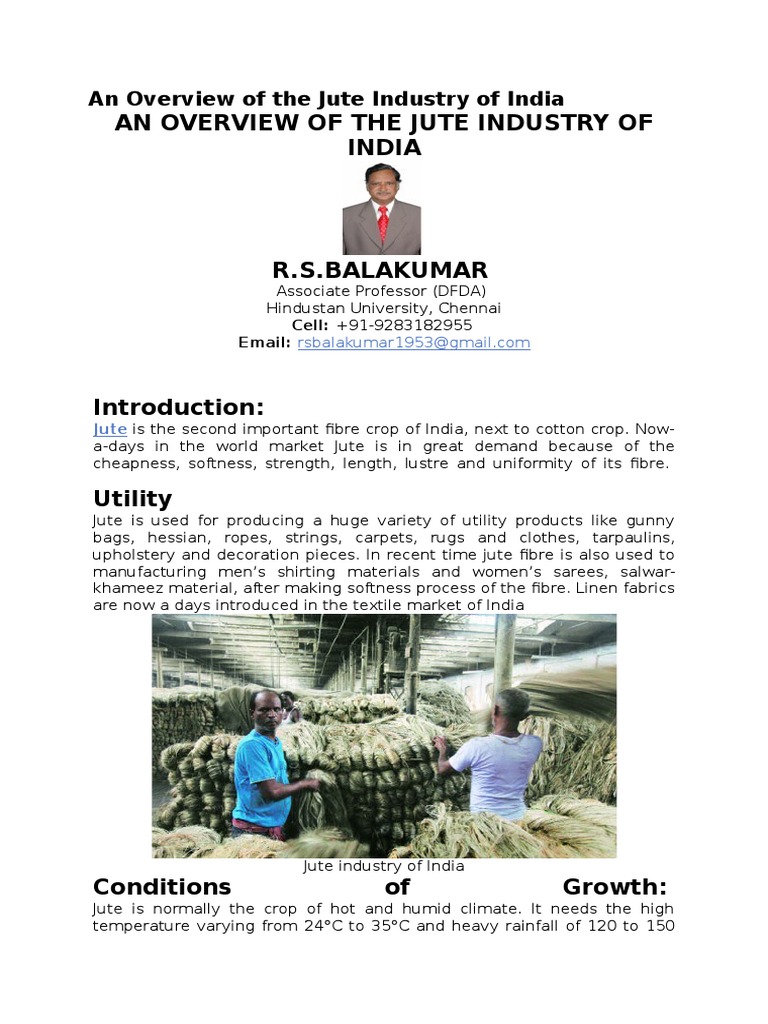 Overview of India's Jute Industry | PDF | Jute | Textiles
