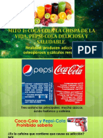 Mito Coca-cola La Chispa de La Vida y Pepsicola Deliciosa y Saludable