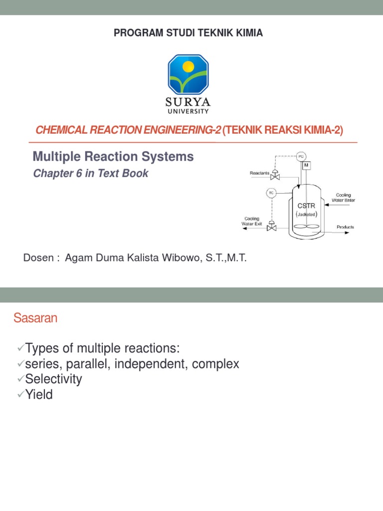 Multiple Reaction Systems in Chemical Engineering | PDF | Chemical ...